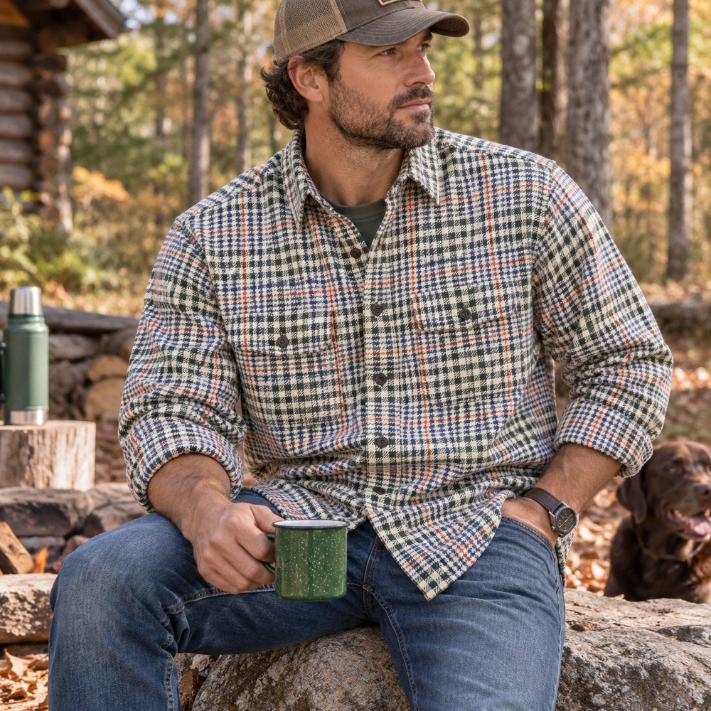Vintage Eddie Bauer Flannel Shirt Heavyweight Plaid Outdoor Outfitters Men's XL